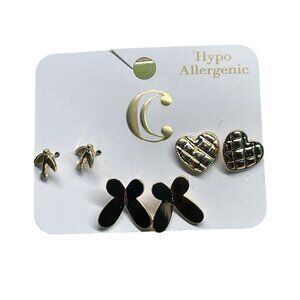 Charming Charlie Hypoallergenic Gold-Tone Stud Earrings Set Of 6 With Butterfly